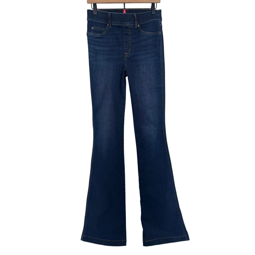 Spanx Flare Jeans Pull On Size Small TALL L36 Midnight Shade Stretch 20327T